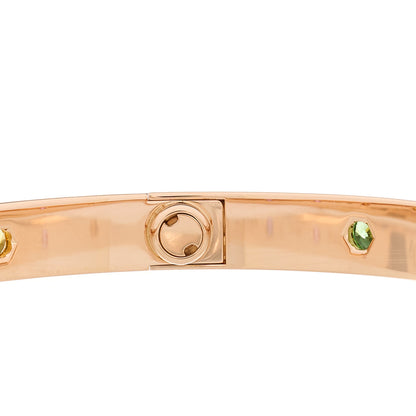 Cartier 18K Pink Gold Sapphire Garnet Amethyst LOVE Bracelet 17 5 of 9