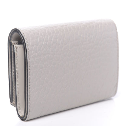 Burberry Signature Grain Calfskin Compact Wallet Stone White 3 of 9