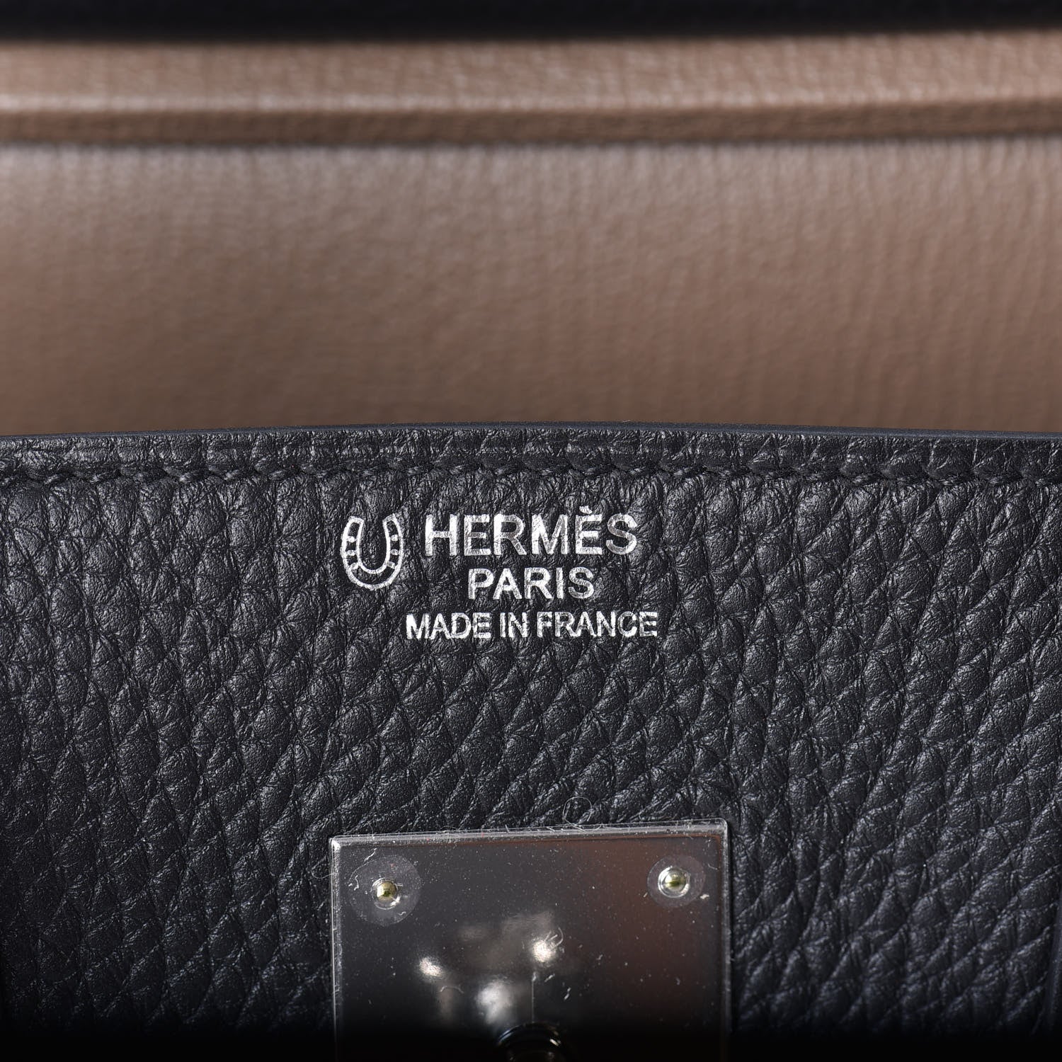 Hermes Togo Horseshoe Birkin 30 Black Etoupe 10 of 33
