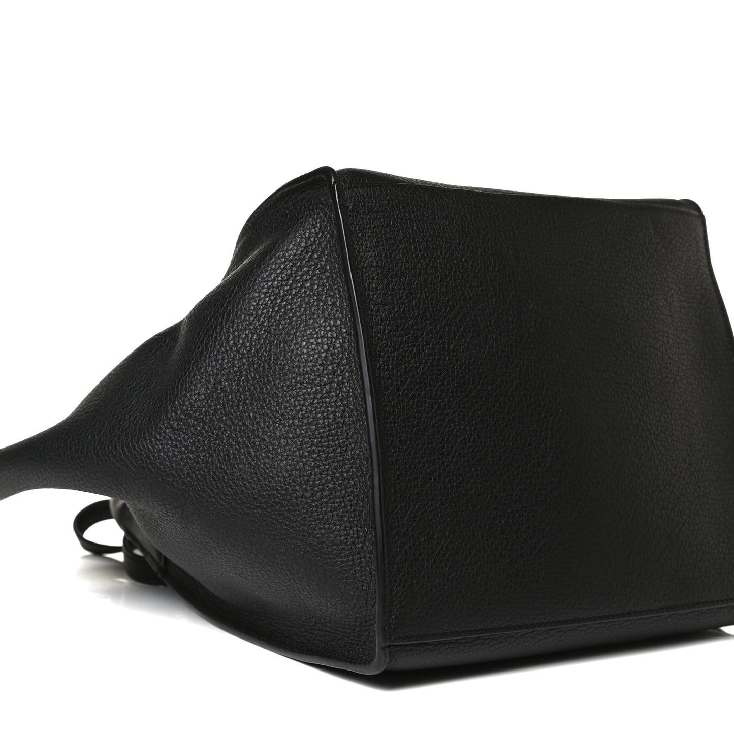 Supple Grained Calfskin Small Long Strap Big Bag Black