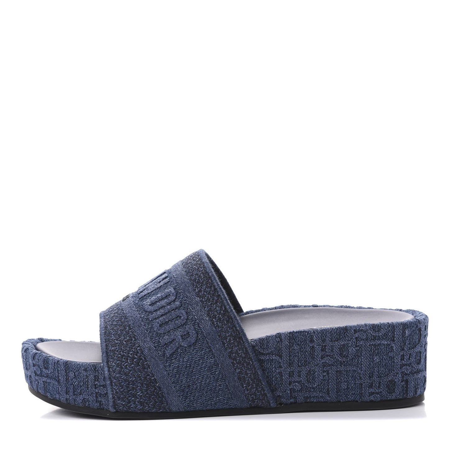 Oblique Denim D-Way Platform Sandal 38 Blue