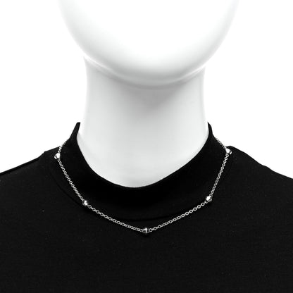 Tiffany Sterling Silver Barrel Bead Station Chain Necklace 2 of 5