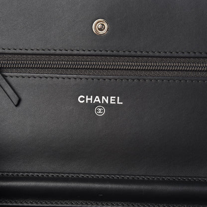 Chanel Patent Quilted Wallet On Chain WOC Dark Gray 6 of 12