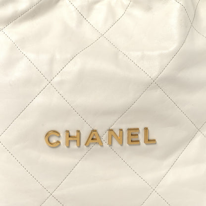 Chanel Shiny Calfskin Quilted Small Chanel 22 White 8 of 12