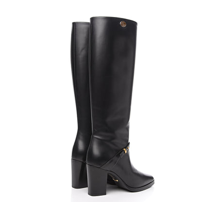 Gucci Calfskin Double GKnee High Boots 36.5 Black 4 of 9
