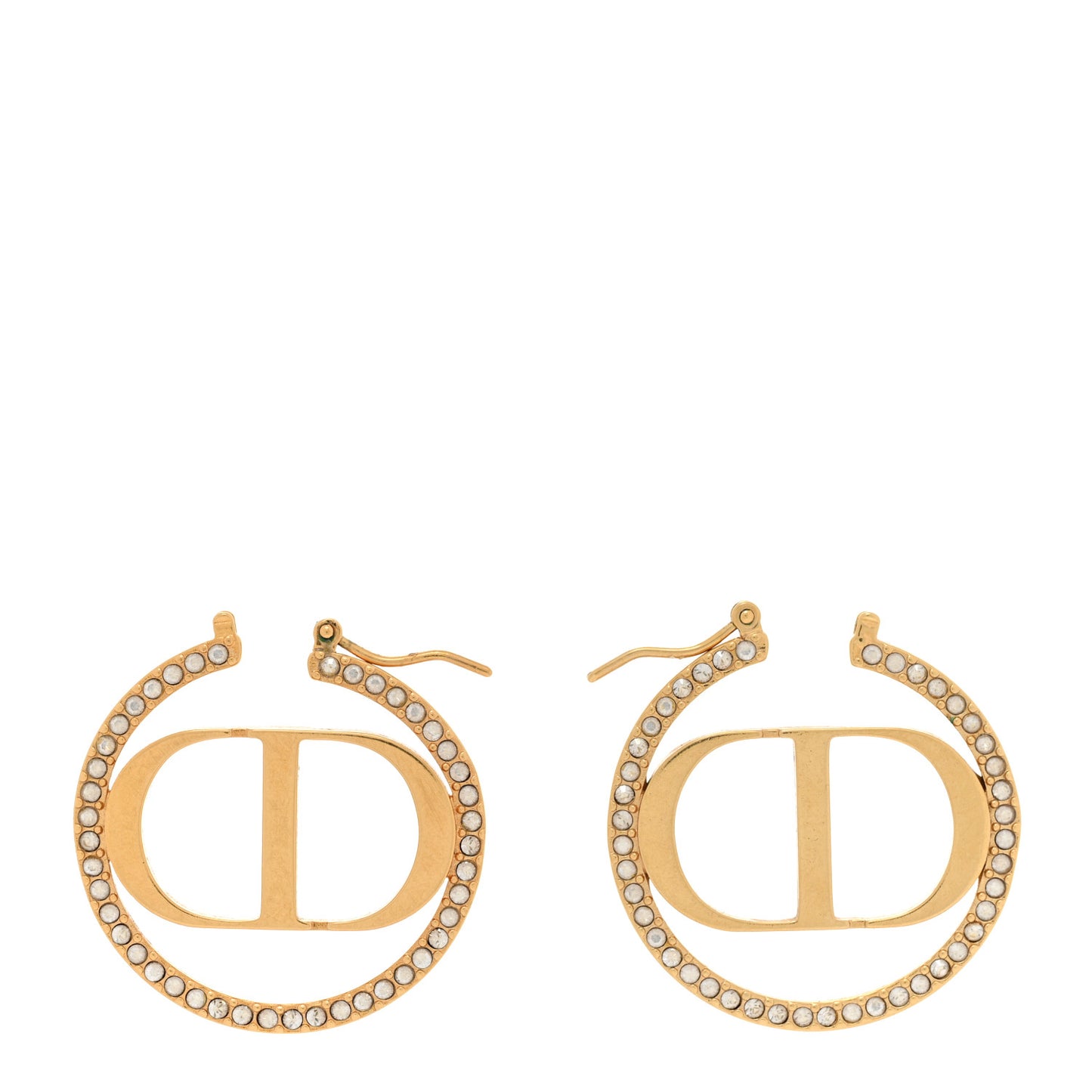 Crystal CD 30 Montaigne Hoop Earrings Gold
