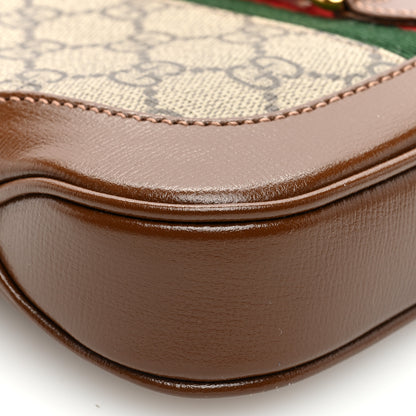 Gucci GG Supreme Monogram Azalea Calfskin Web Mini Jackie 1961 Hobo Beige Ebony Brown Sugar 8 of 10