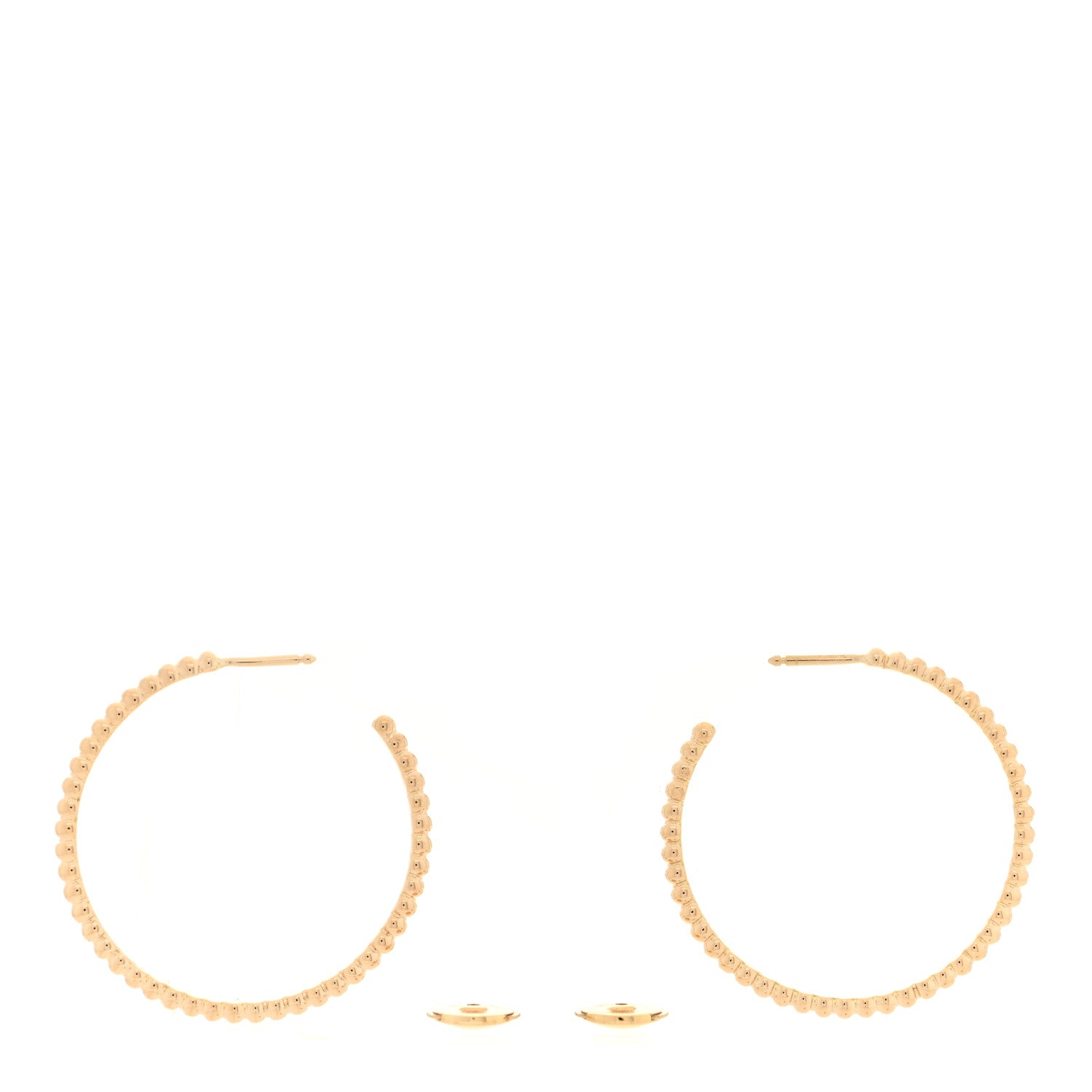 Van Cleef & Arpels 18K Yellow Gold Small Perlee Hoop Earrings 3 of 4