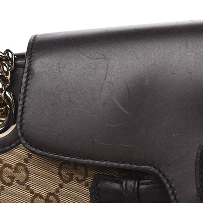 Gucci Monogram Margaux Calfskin Large Emily Chain Shoulder Bag Beige Ebony Cocoa 12 of 15