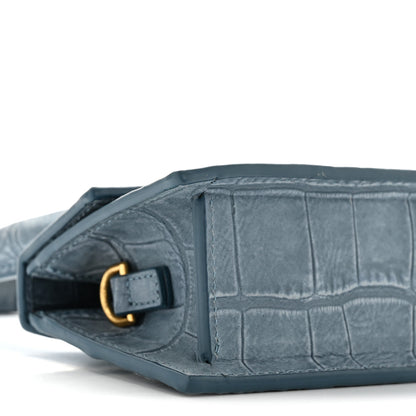Jacquemus Suede Crocodile Embossed Le Chiquito Blue 8 of 9