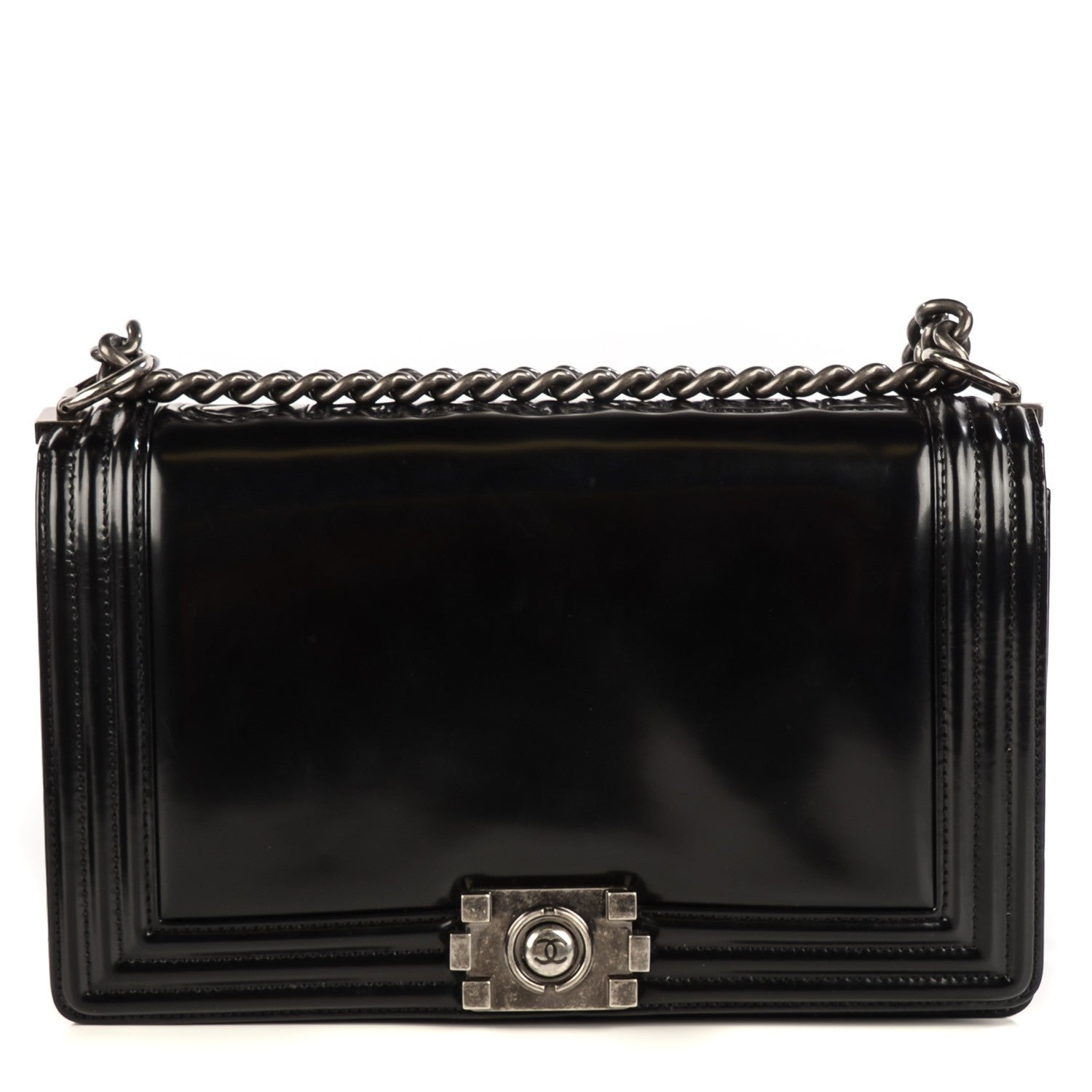 Chanel Glazed Calfskin Medium Boy Flap Black 1 of 8