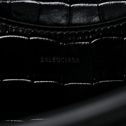 Balenciaga Shiny Supple Calfskin Crocodile Embossed Brass Hardware Neo Classic City Black 6 of 10