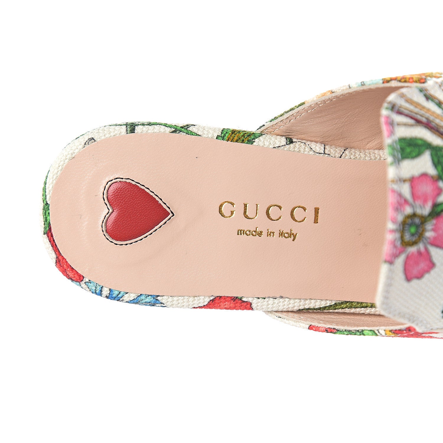 Gucci Canvas Flora Womens Princetown Slippers 36 White Multicolor 6 of 9