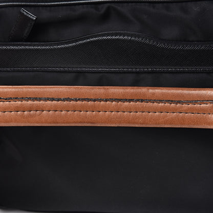 Prada Tessuto Nylon Saffiano Shoulder Bag Black Cuoio 9 of 12
