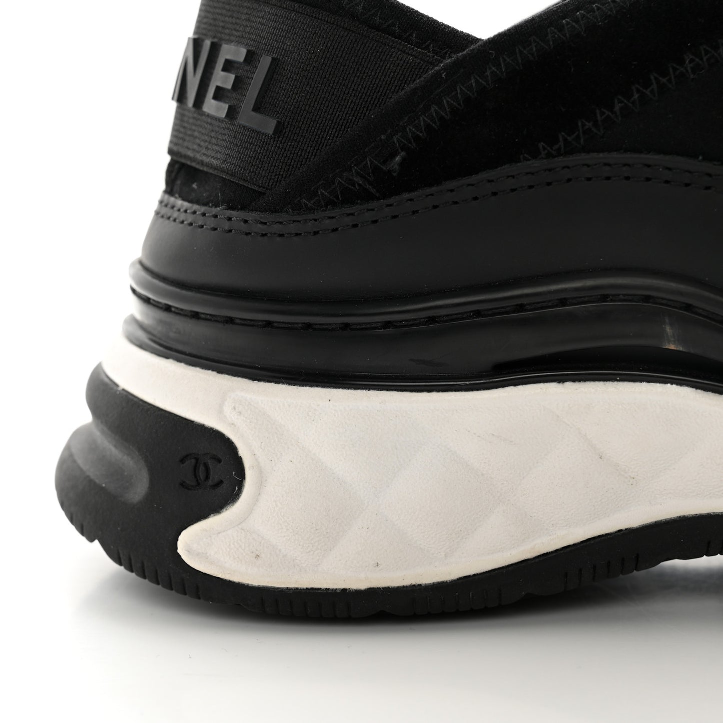 Velvet Calfskin Mixed Fibers CC Sneakers 37 Black