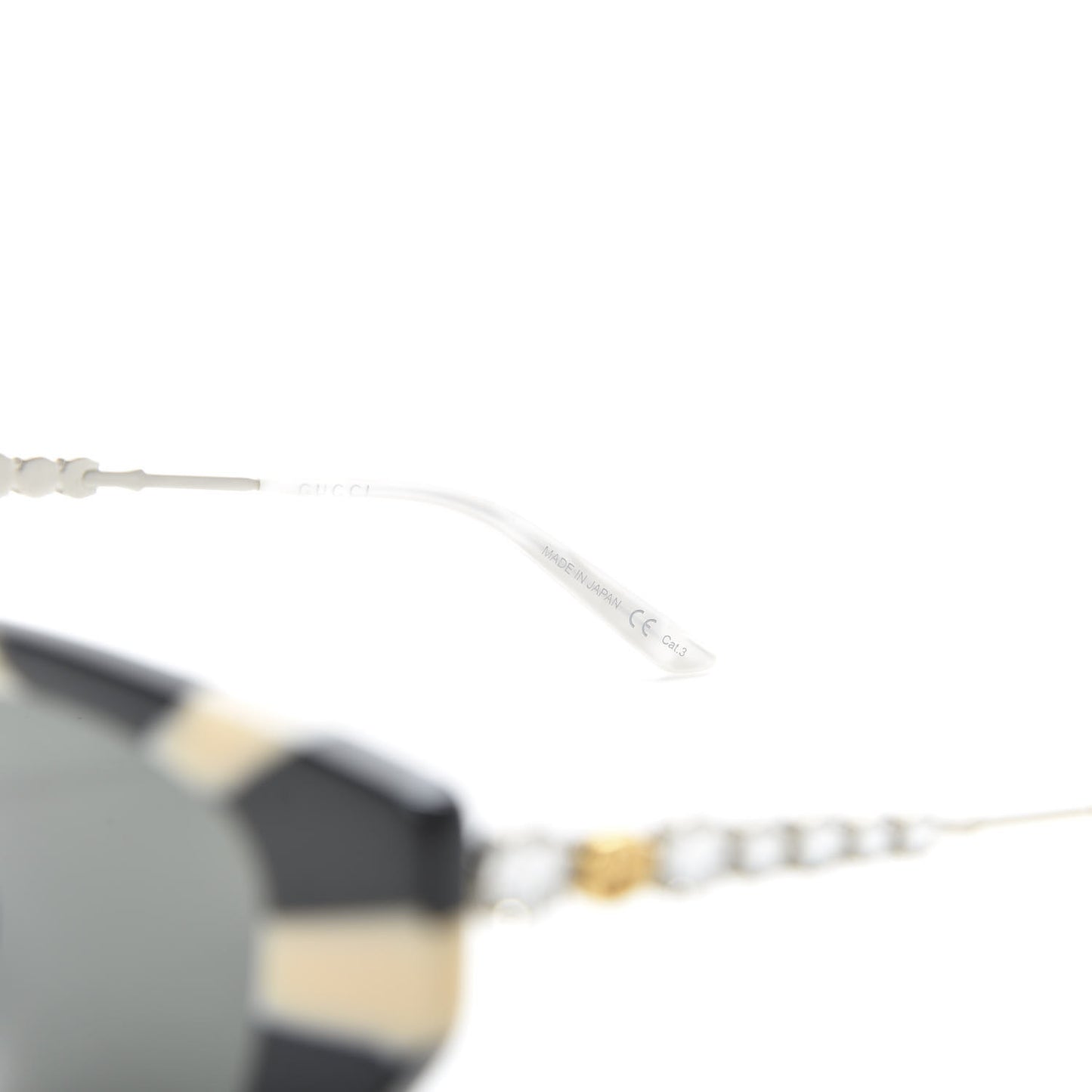 Acetate Crystal Embellished Cat Eye Sunglasses GG0641S Black Off White