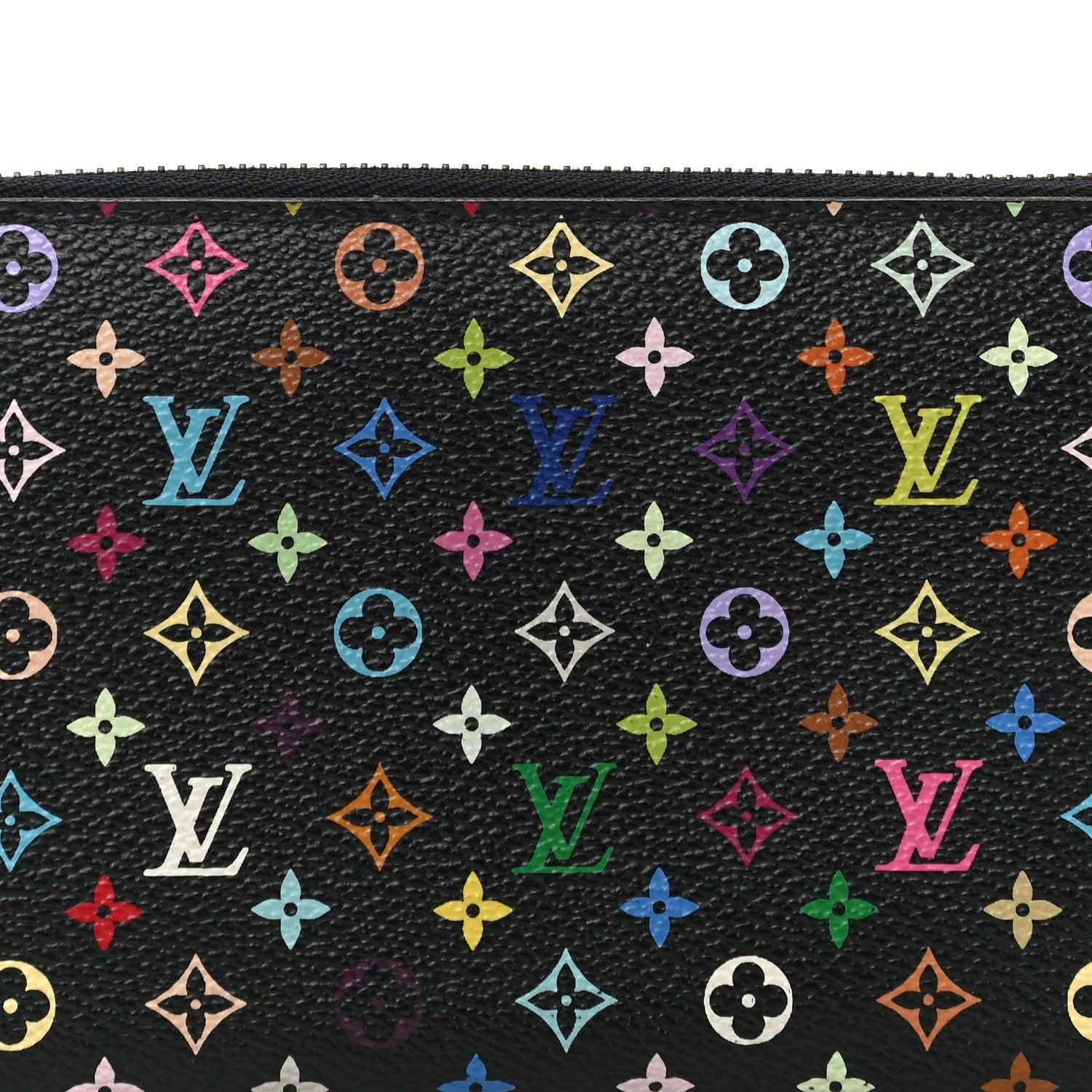 Louis Vuitton Monogram Multicolor Zippy Wallet Black Violet 7 of 9