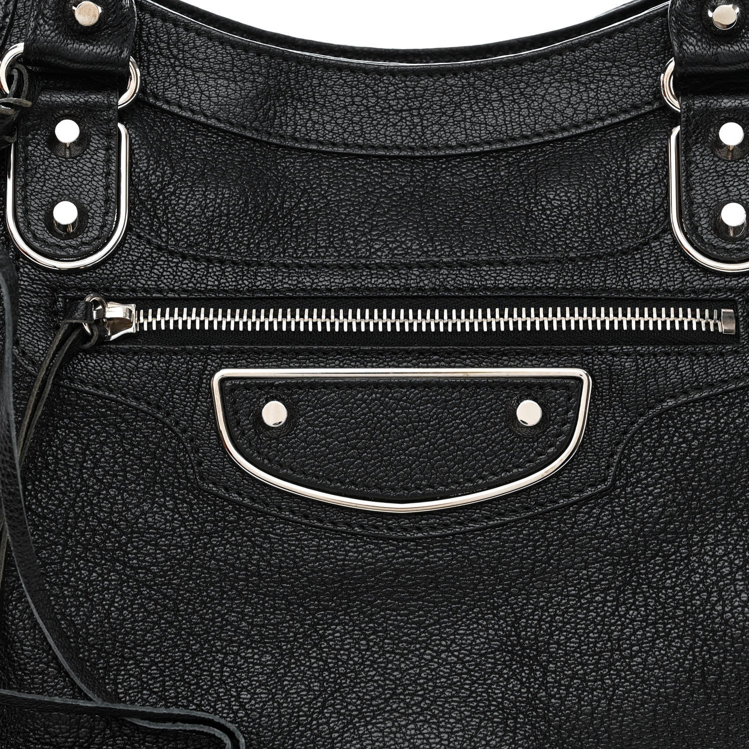 Balenciaga Chevre Silver Metallic Edge Hardware Velo Black 8 of 10