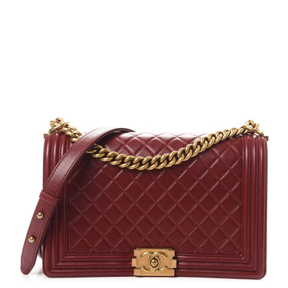 Chanel Lambskin Quilted New Medium Boy Flap Dark Red 1 of 10