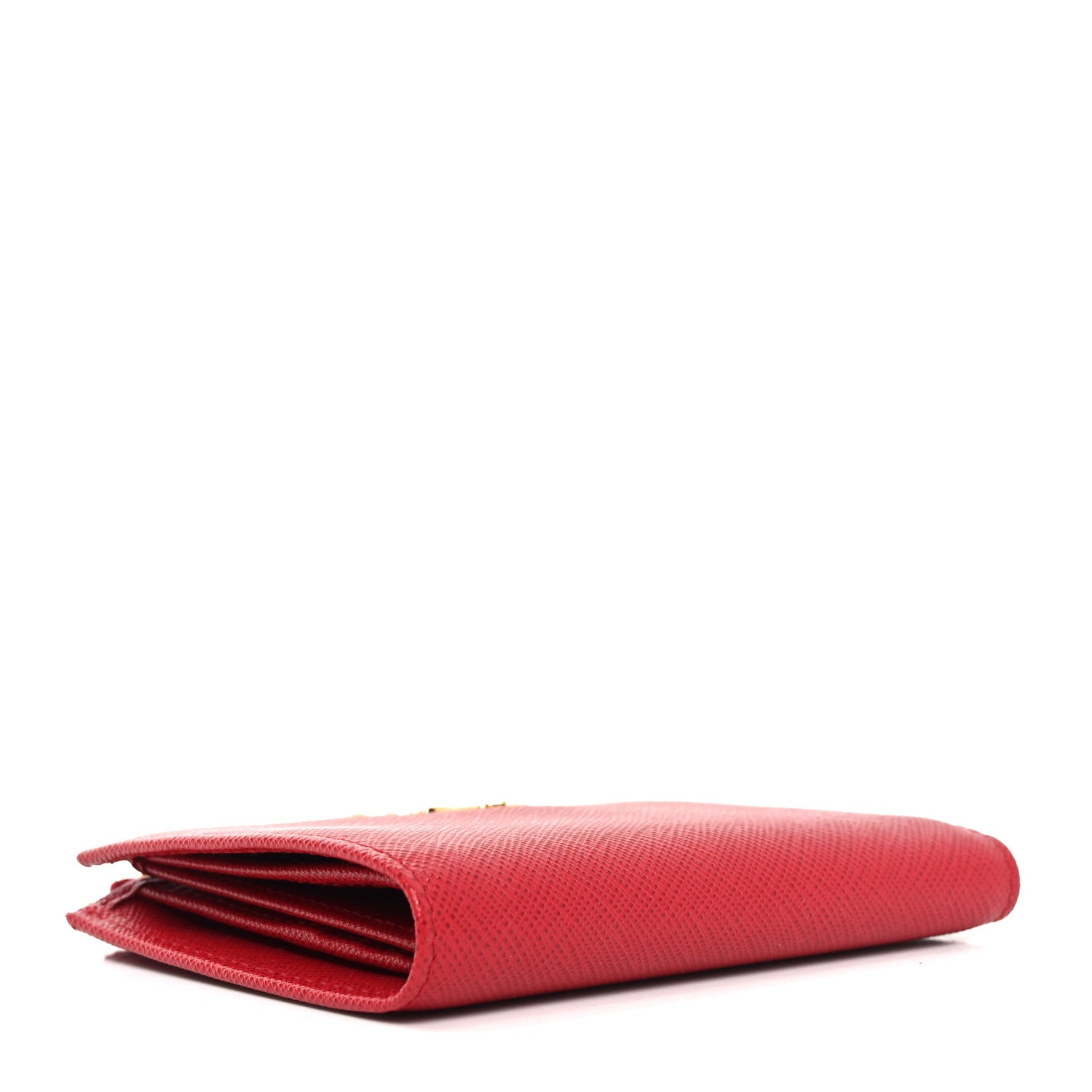 Prada Saffiano Zip Top Compact Wallet Fuoco 4 of 6