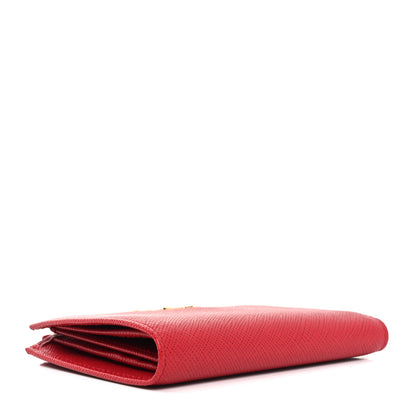 Prada Saffiano Zip Top Compact Wallet Fuoco 4 of 6