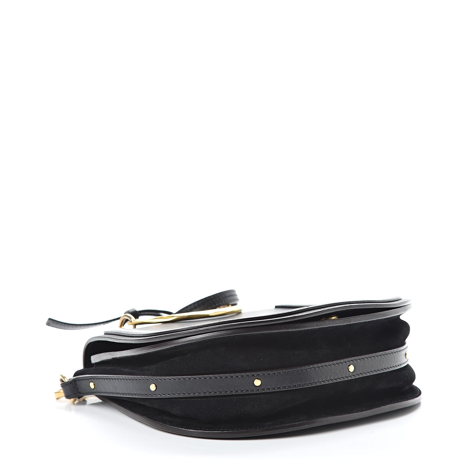 Chloe Calfskin Suede Medium Nile Bracelet Bag Black 4 of 16