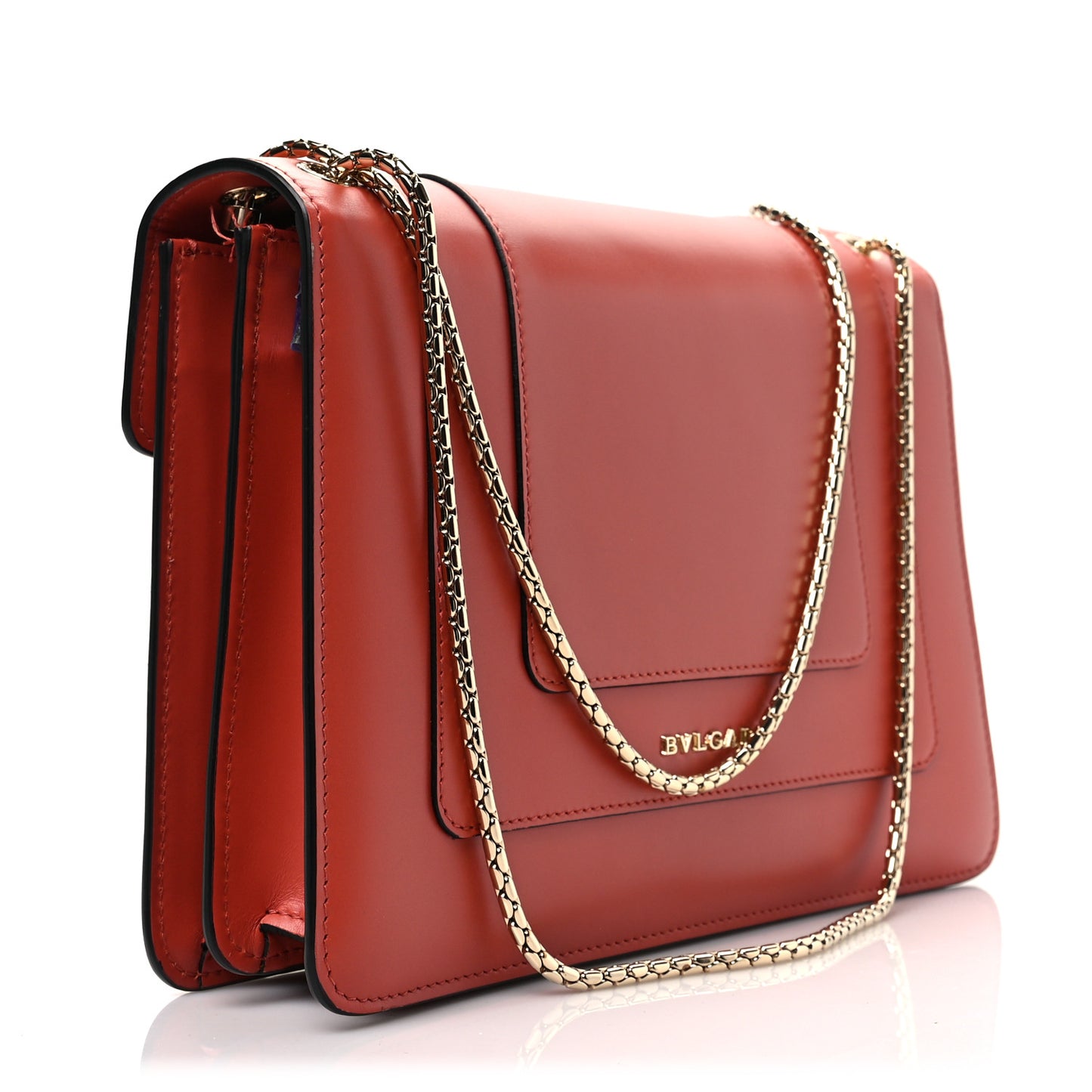 Calfskin Serpenti Forever Shoulder Bag Coral
