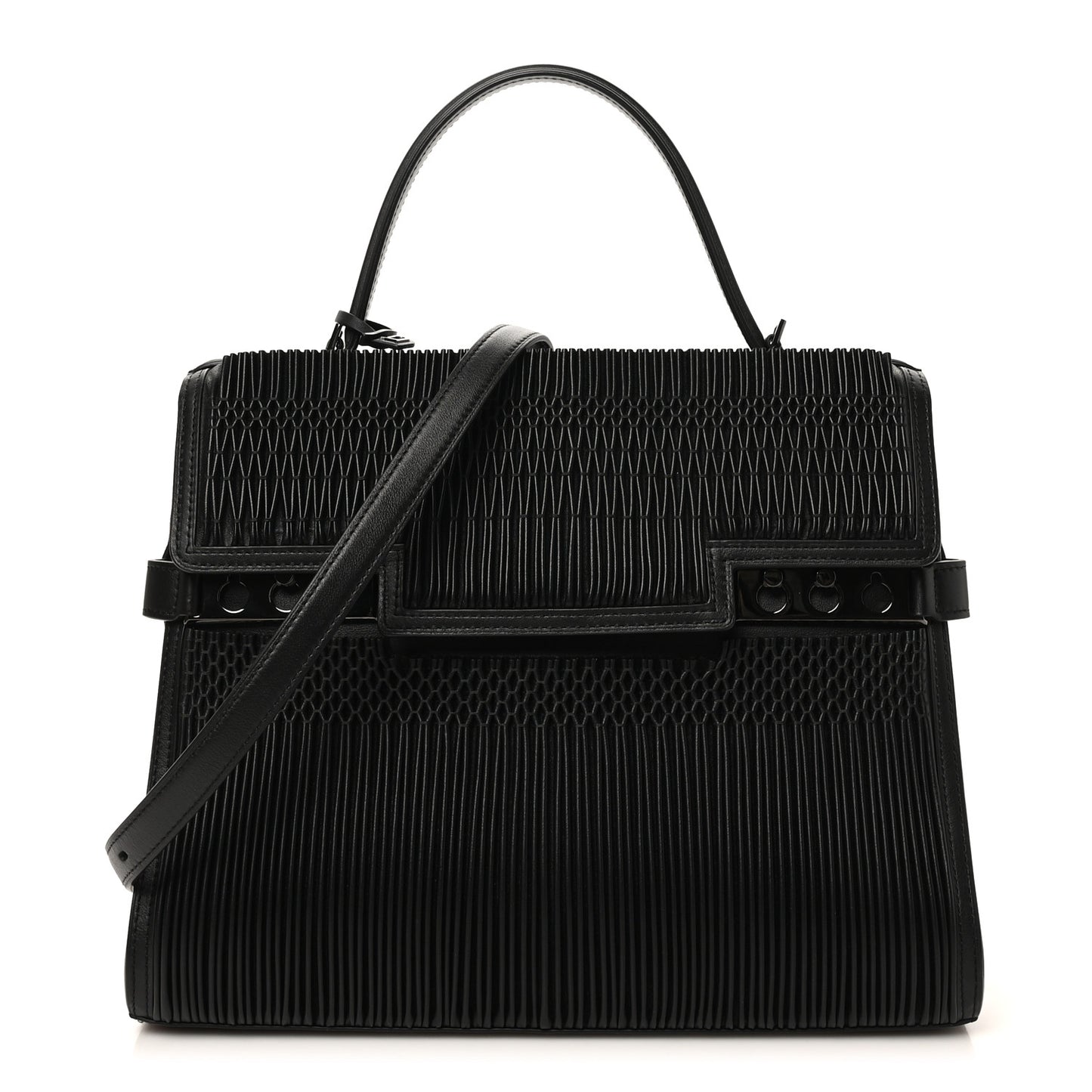 Calfskin Souple Tempete GM Smock Satchel Black