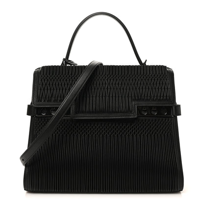 Delvaux Calfskin Souple Tempete GM Smock Satchel Black 1 of 10