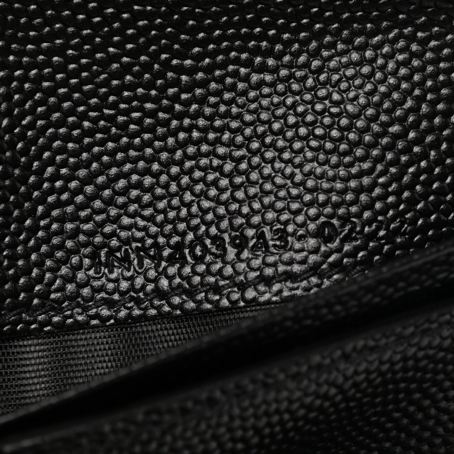 Grain De Poudre Matelasse Chevron Monogram Compact Tri Fold Wallet Black
