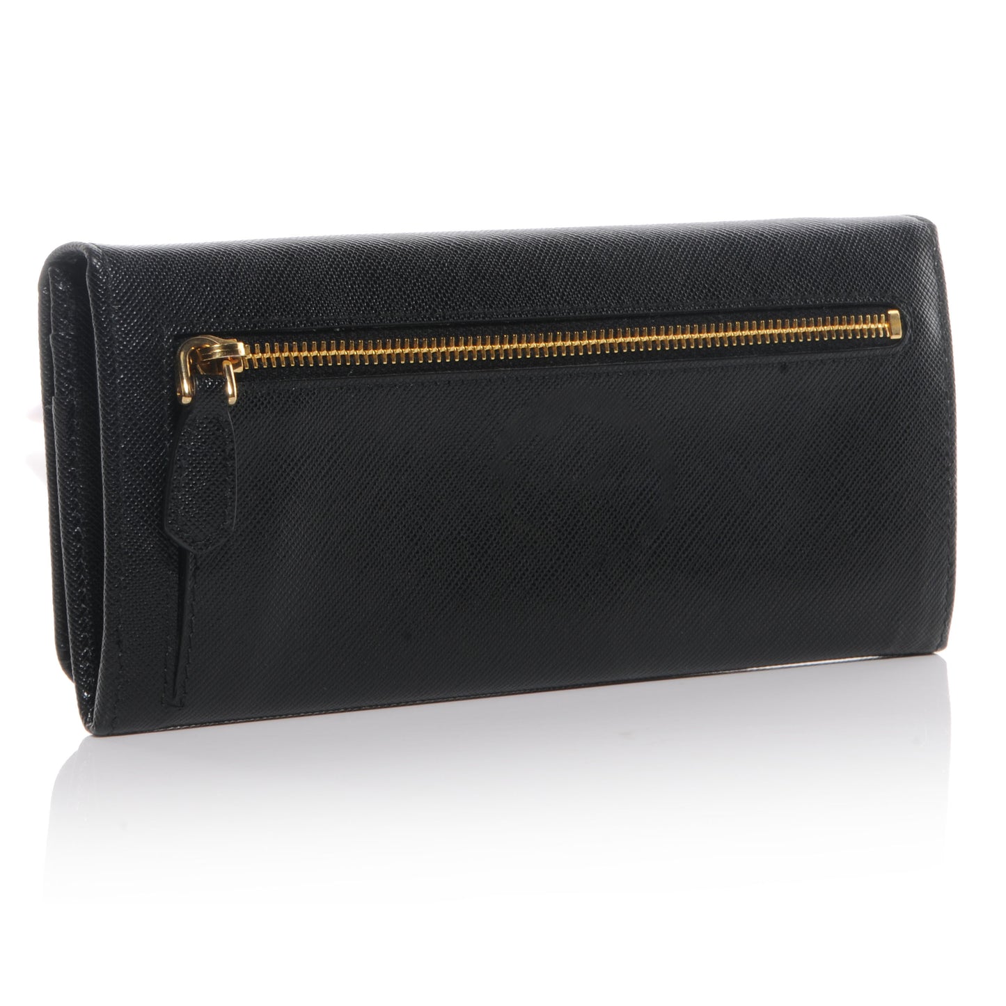 Saffiano Continental Flap Wallet Nero Black