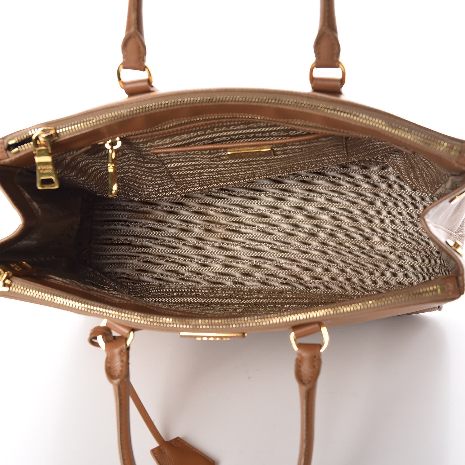 Prada Saffiano Large Galleria Double Zip Tote Caramel 5 of 21