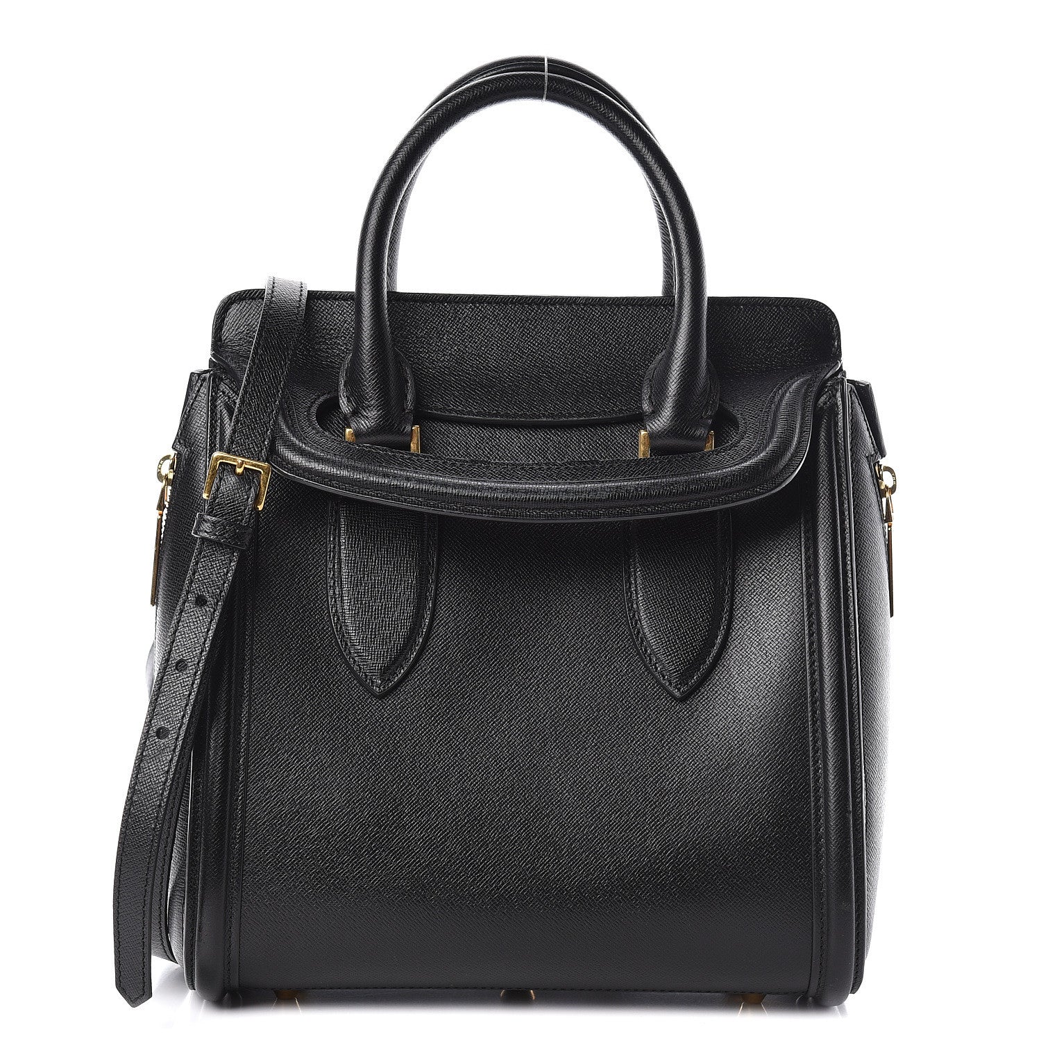 Alexander McQueen Grained Calfskin Large Heroine Black 1 of 18