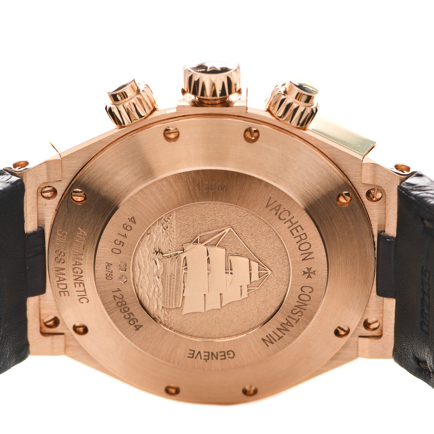 Vacheron Constantin 18K Pink Gold Alligator 42mm Overseas Automatic Watch 49150 4 of 5