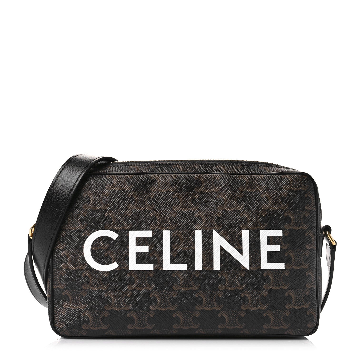 Celine Triomphe Canvas Medium Messenger Bag Black 1 of 8