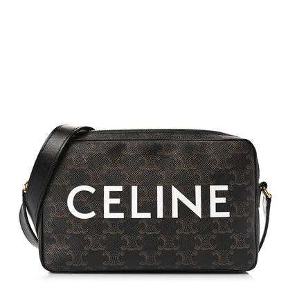 Celine Triomphe Canvas Medium Messenger Bag Black 1 of 8