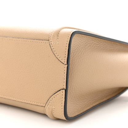 Celine Drummed Calfskin Nano Luggage Dune 10 of 10