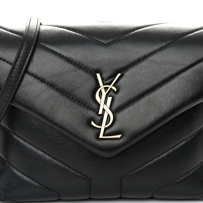 Saint Laurent Calfskin Y Quilted Monogram Toy Loulou Crossbody Bag Black 7 of 9