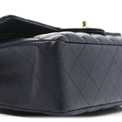 Chanel Caviar Quilted Medium Double Flap Navy 9 of 10