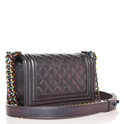 Chanel Iridescent Goatskin Quilted Small Boy Flap Purple 3 of 8