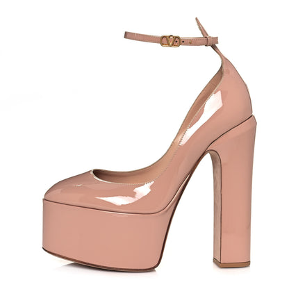 Valentino Garavani Patent Tan-Go 55/155mm Platform Pumps 38 Rose Cannelle 1 of 11