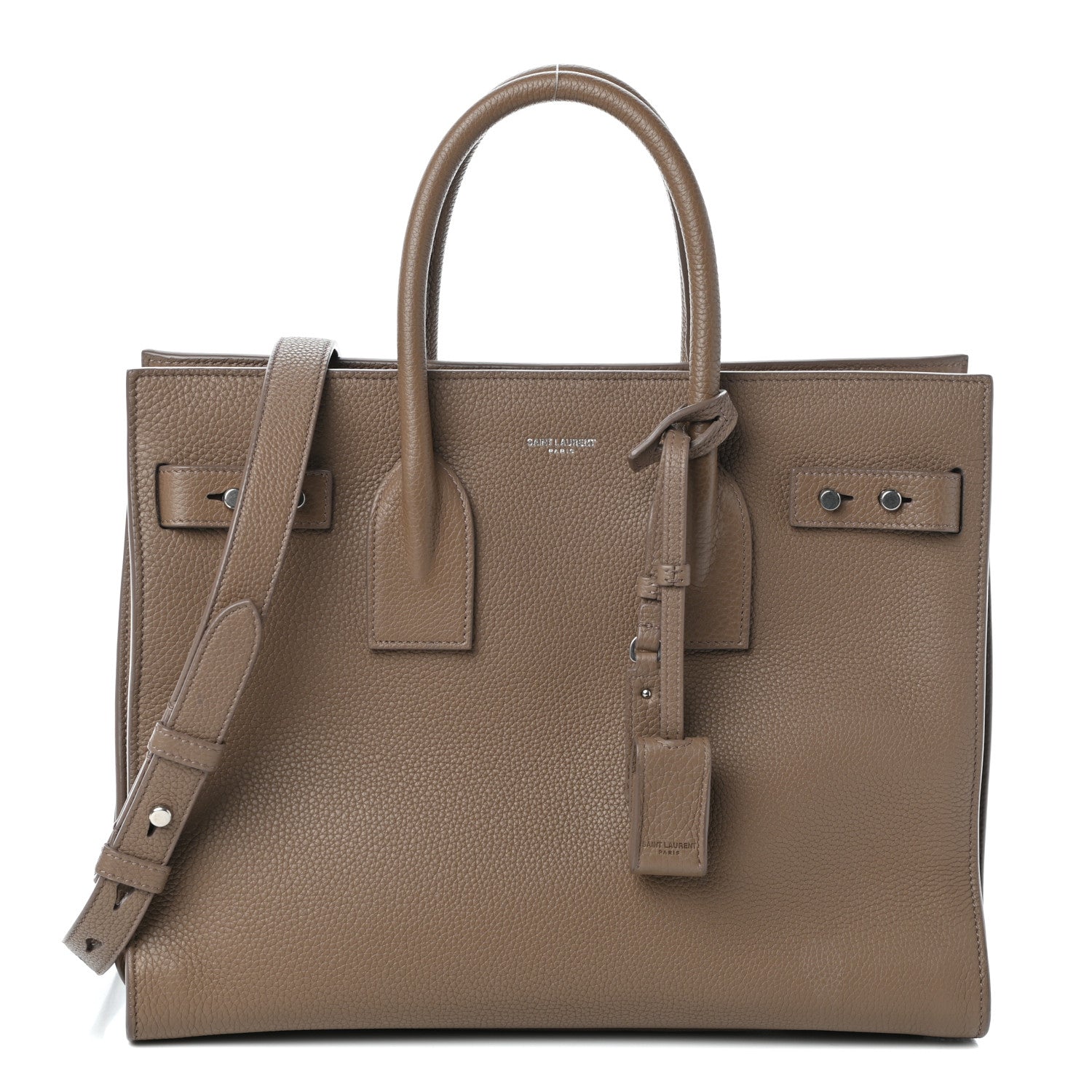 Saint Laurent Grained Calfskin Small Supple Sac De Jour Taupe 1 of 9