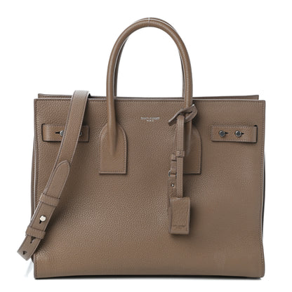 Saint Laurent Grained Calfskin Small Supple Sac De Jour Taupe 1 of 9
