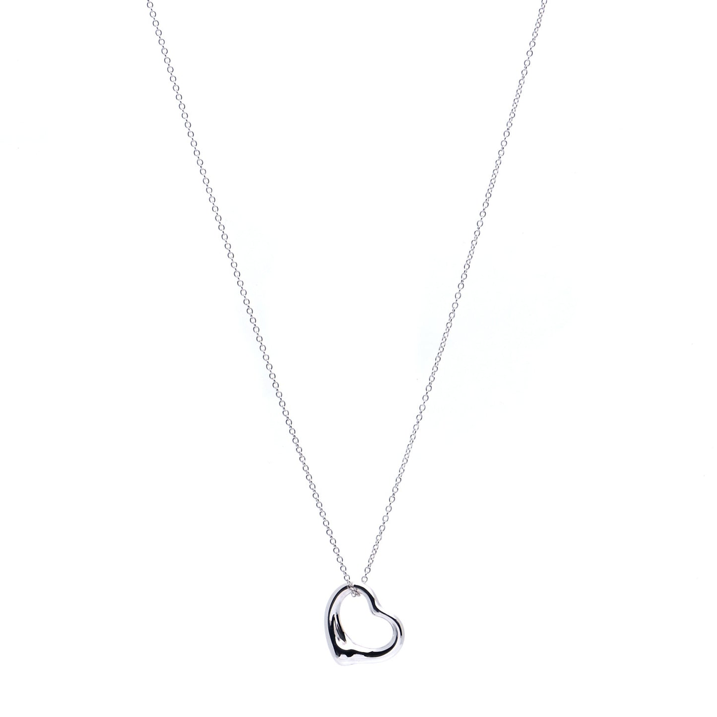 Sterling Silver 14mm Elsa Peretti Open Heart Pendant Necklace