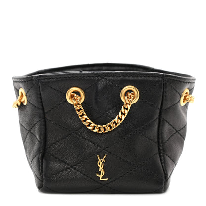 Saint Laurent Lambskin Quilted Baby Bucket Bag Black 1 of 6