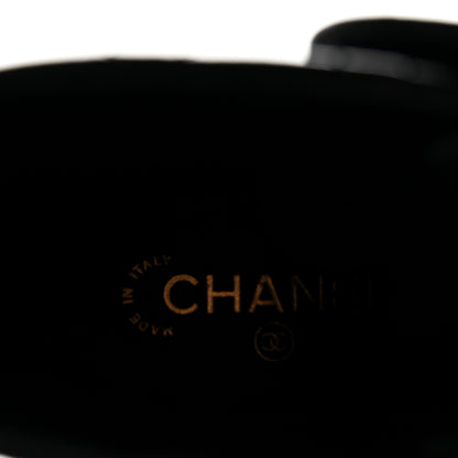 Chanel Shiny Lambskin Quilted Lace Up Combat Boots 39 Black 8 of 10