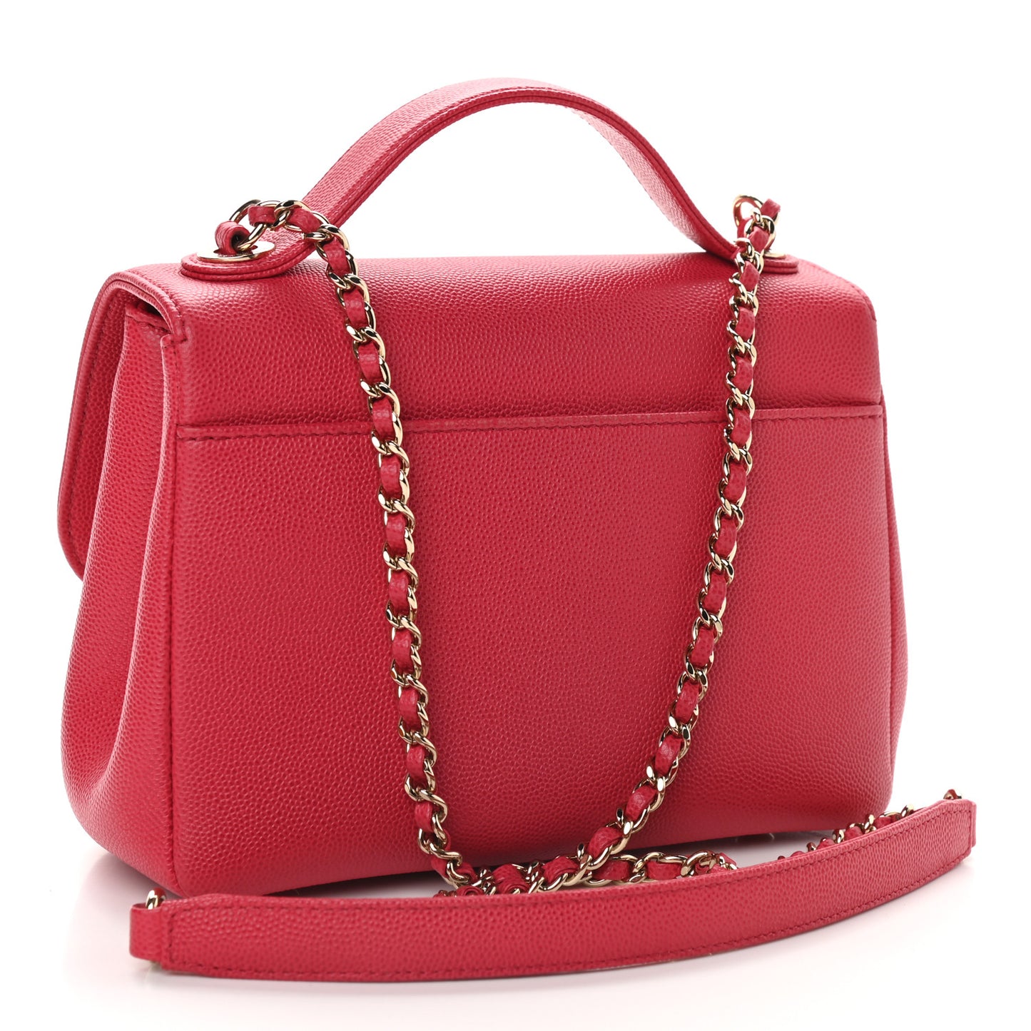 Caviar Quilted Small Business Affinity Flap Red