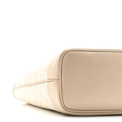 Gucci GG Supreme Monogram Textured Dollar Calfskin Small Ophidia Shoulder Tote Bag Beige Mystic White Oatmeal 9 of 10