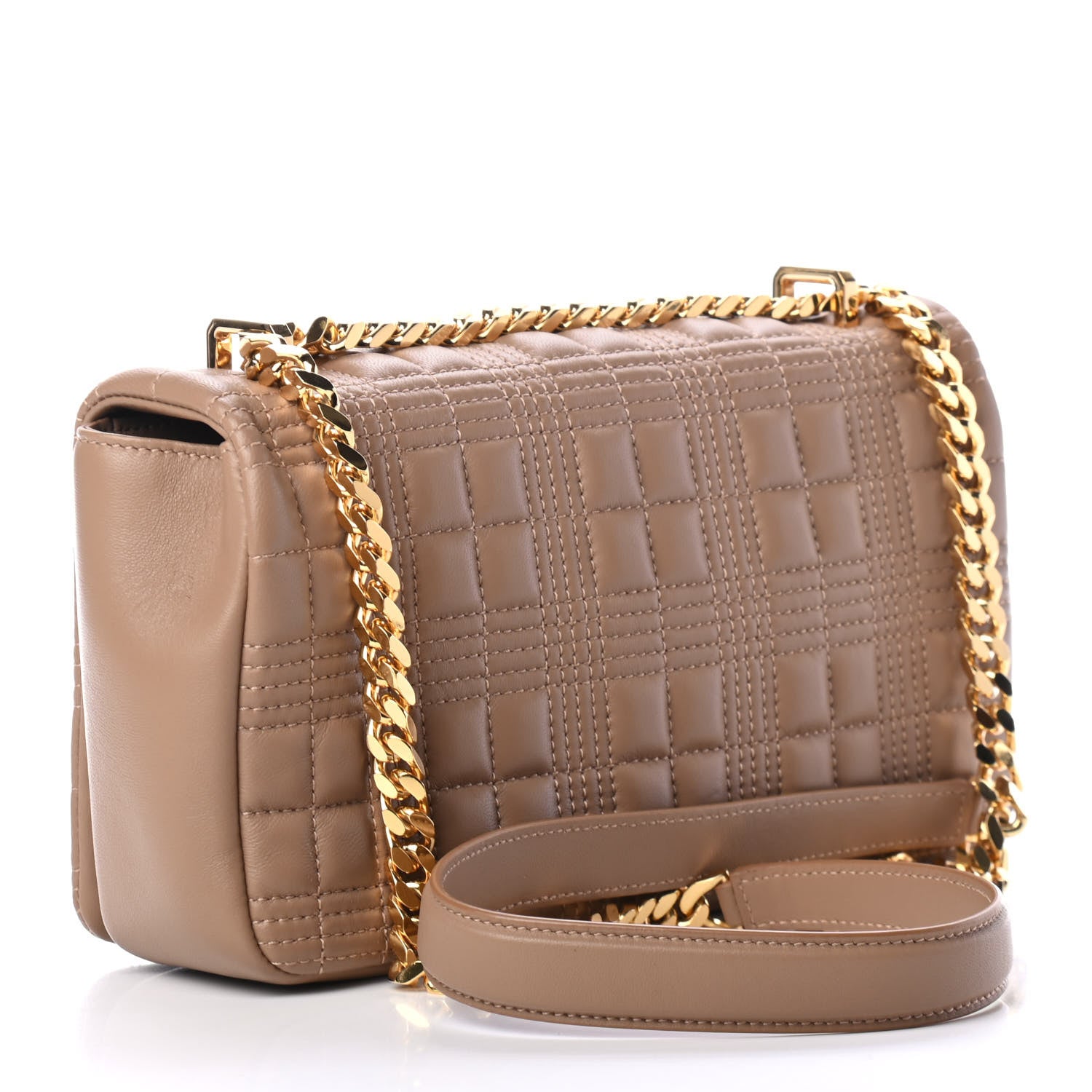 Burberry Lambskin Quilted Small Lola Bag Camel 2 of 4