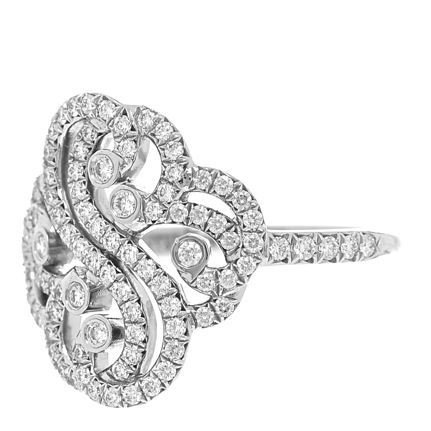 Tiffany Platinum Diamond Enchant Double Heart Ring 52 6 3 of 6